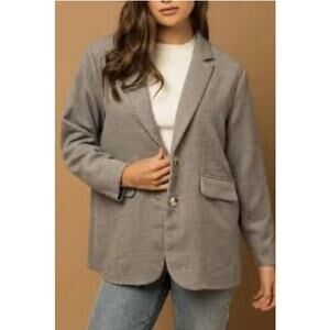 Gilli Blazer Small Gray Soft Quiet Luxury Oversized Lagenlook Preppy NWT